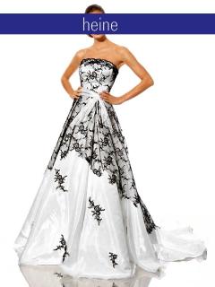 Hochzeitskleid weiß-schwarz